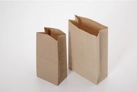 Parte superior personalizada dos sacos de papel de Brown Kraft da parte inferior lisa aberta para o petisco