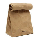 Sacos de papel naturais personalizados para o empacotamento de alimento, malote liso de Kraft do papel de Brown