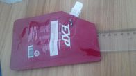 O saco de plástico de empacotamento líquido vermelho de FDA/flexíveis padrão levanta-se o malote do bico