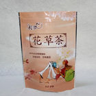 O produto comestível levanta-se o saco de plástico da folha de alumínio para o chá que empacota com parte superior do zíper