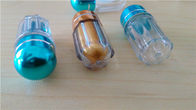 As garrafas de comprimido plásticas do espaço livre octogonal azul da forma esvaziam garrafas da medicina