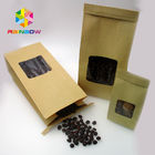 O costume imprimiu o papel de embalagem Alinhado folha levanta-se o saco do malote com a janela clara para o feijão de café
