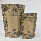 Promocional Stand Up Pouch Food Grade Heat Seal Impresso Biodegradable Custom Food Kraft Paper Bag Com Zipper