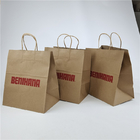 Promoção Preço adequado Baixo quadrado Bolsa de papel Kraft personalizada Bolsa de compras biodegradável de impressão personalizada