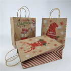 Sacos de papel personalizados com corda de tração para presentes/vestimentos/compras