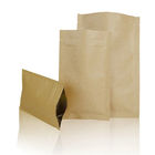 Parte dianteira clara saco de empacotamento personalizado do selo lateral do fechamento três do fecho de correr dos sacos de papel para porcas dos doces