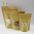 Janela oval dos sacos de papel de Kraft do tamanho de Costomized para o alimento/produtos secos da carne/mar
