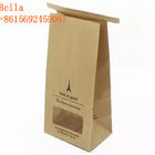 Papel de embalagem Personalizado da janela da parte inferior lisa dos sacos de papel do bloco quadrado para o feijão de café