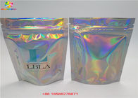 Levante-se materiais laminados holograma de empacotamento cosméticos do saco do laser com zíper