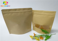 O costume Ziplock imprimiu sacos de papel que o alimento se levanta o papel de embalagem de Brown do malote com janela