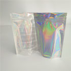 Levante-se sacos holográficos com efeito holográfico claro e traseiro dianteiro para o empacotamento de Comestic da pestana