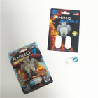 Tamanho personalizado de empacotamento do comprimido do realce do rinoceronte do cartão da bolha do papel de arte caixas masculinas