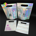 Gravure que imprime a folha holográfica do punho plástico claro da parte superior dos sacos do cosmético para a roupa/luva