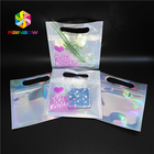 O holograma de empacotamento 3d do malote plástico dos vestuários do biquini material levanta-se o saco com zíper