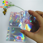 Malote dianteiro claro da folha do holograma que empacota o Ziplock reciclável de três sacos laterais do selo