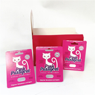 Indique a linha feita sob encomenda caixa do entalhe do rasgo dos cartões de papel imprimindo de cartão cor-de-rosa do gatinho das caixas com bolha