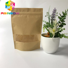 Malote de empacotamento impresso feito sob encomenda do papel ziplock dos sacos de papel de Brown kraft para o alimento/petisco