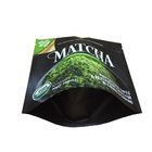 O ZipLock imprimindo feito sob encomenda ensaca sacos da embalagem do pó do chá verde de Matcha do malote do suporte da folha de alumínio acima
