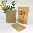 Os sacos de papel de Brown Kraft com empacotamento de papel Ziplock com janela veem através dos sacos do produto comestível
