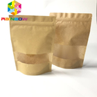 Sacos de papel feitos sob encomenda de Brown Kraft do zíper de Logo White Paper Bags With para o empacotamento de papel de alumínio do alimento