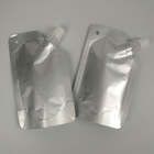 Folha de alumínio de prata lisa Juice Beverage Spout Pouch Packaging 100ml 150ml