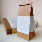 Sacos de papel feito-à-medida lisos amarelos de Kraft, do petisco lateral do zíper do reforço sacos de empacotamento