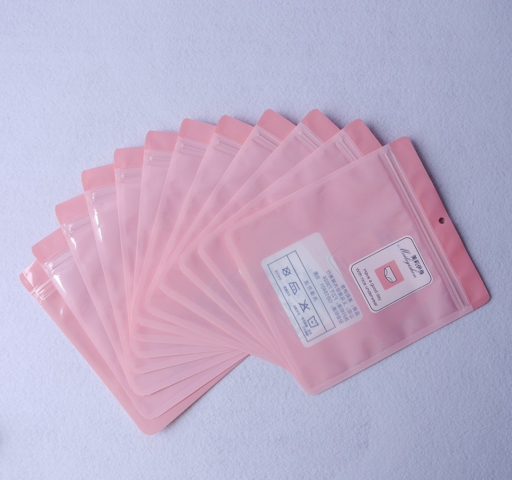 Três malotes plásticos do selo lateral que empacotam o saco de empacotamento Ziplock plástico do roupa interior