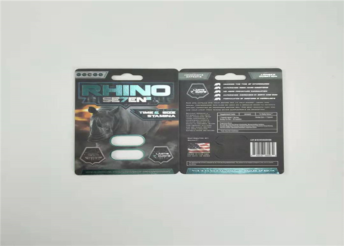 Cartão de empacotamento do rinoceronte 69 do cartão da bolha das cápsulas da medicina dois do comprimido com a garrafa plástica da tampa