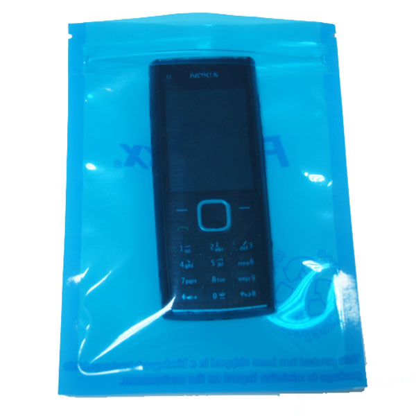 Zíper estático do saco do selo três lateral transparente azul anti para produtos eletrônicos