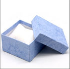 Caixa de papel personalizada luxo que empacota, caixa do presente feito a mão de jóia de papel dobrável azul