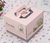 Empacotamento quadrado azul cor-de-rosa da caixa de papel de bolo de aniversário/caixa de presente personalizada