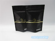 Os malotes plásticos que empacotam, logotipo do pó do café imprimiram o preto matte de empacotamento do feijão de café