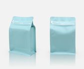O zíper plástico que empacota a parte inferior lisa azul matte feita sob encomenda de saco de café da impressão ensaca 250g, 1lb, 2Lb