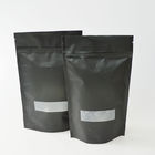 Preto levante-se o saco de café matte da impressão do revestimento com o entalhe do zíper e do rasgo