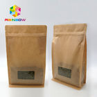 Cor personalizada selagem da parte superior do zíper dos sacos de papel de Kraft da janela para o empacotamento de alimento