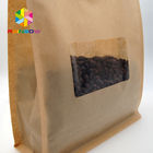 Cor personalizada selagem da parte superior do zíper dos sacos de papel de Kraft da janela para o empacotamento de alimento