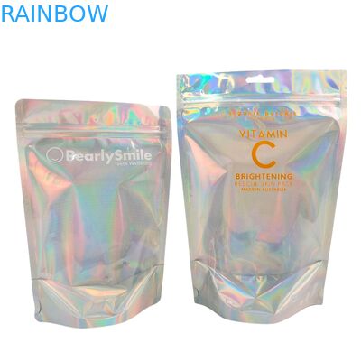 Bolsas de cores holográficas personalizadas Bolsas de papel de alumínio com resistência a cheiros e função recolocável