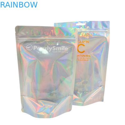 Bolsas de cores holográficas personalizadas Bolsas de papel de alumínio com resistência a cheiros e função recolocável