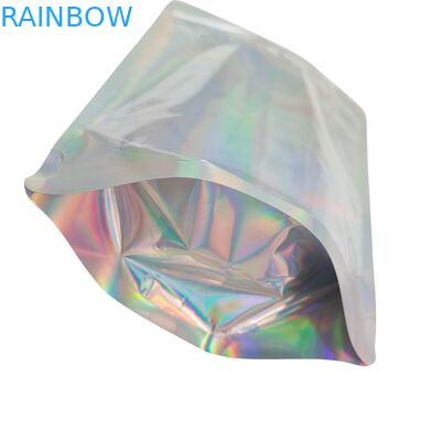 Bolsas de cores holográficas personalizadas Bolsas de papel de alumínio com resistência a cheiros e função recolocável