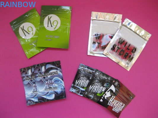 Sacos de empacotamento personalizados OEM do incenso erval com fechamento do fecho de correr