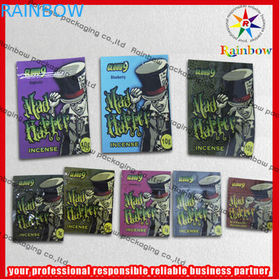 Sacos de plástico ervais do fecho de correr do incenso da folha de alumínio recicl com zíper