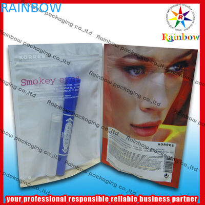 Saco de empacotamento cosmético Bpa da folha de alumínio livre com fechamento do fecho de correr