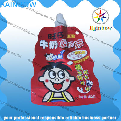 Plástico levante-se o empacotamento do malote do bico biodegradável para o leite