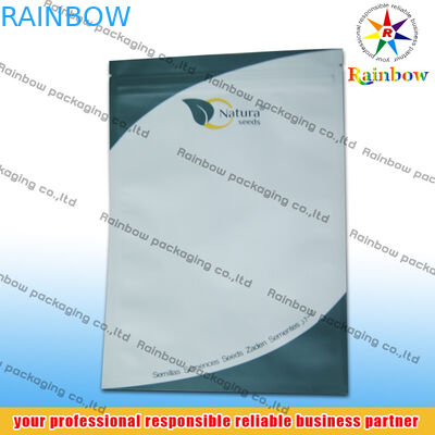 O costume imprimiu os saquinhos de chá Ziplock que empacotam a folha de alumínio selada lado