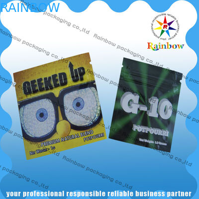 Down2earth/Geeked acima/umidade erval dos sacos de plástico do fecho de correr do incenso ouro de Diablo - prova