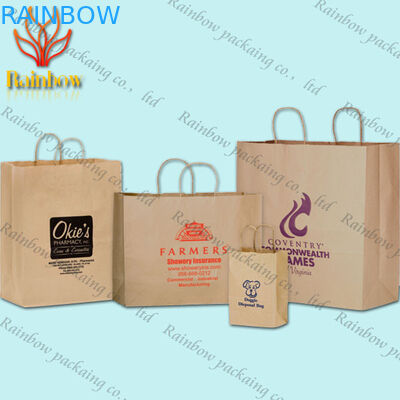 Delicado impresso do saco de compras do papel feito a mão de Reycled luxo feito sob encomenda