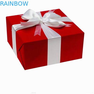 Quadrado vermelho de dobramento de caixa de papel do cartão da categoria superior para o empacotamento do presente