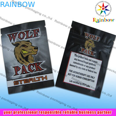 Não-ruptura erval dos sacos de plástico do fecho de correr do incenso com impressão do Gravure