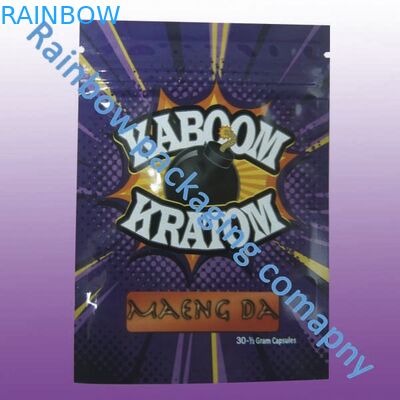 Sacos de plástico feitos sob encomenda impermeáveis do fecho de correr 100 mícrons para o incenso erval