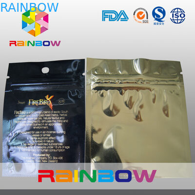 Os três lados lisos selaram o zíper da folha de mylar com furo do hange